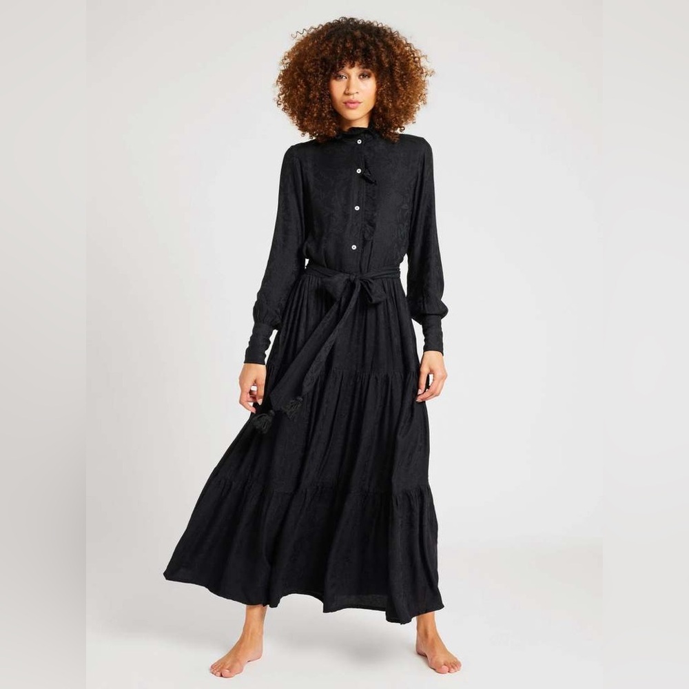 Valentina Dress in Black Jacquard by Mille Size XL